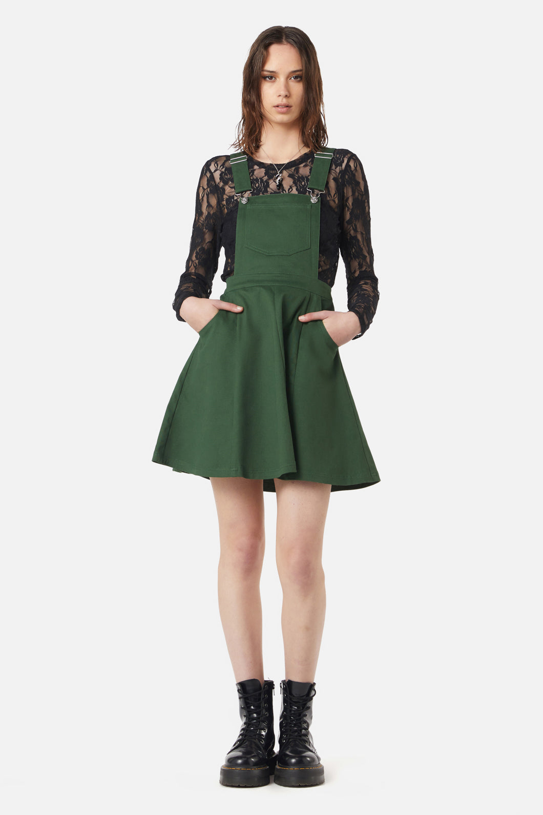 Dangerfield - Unity Bib & Brace Pinafore - green
