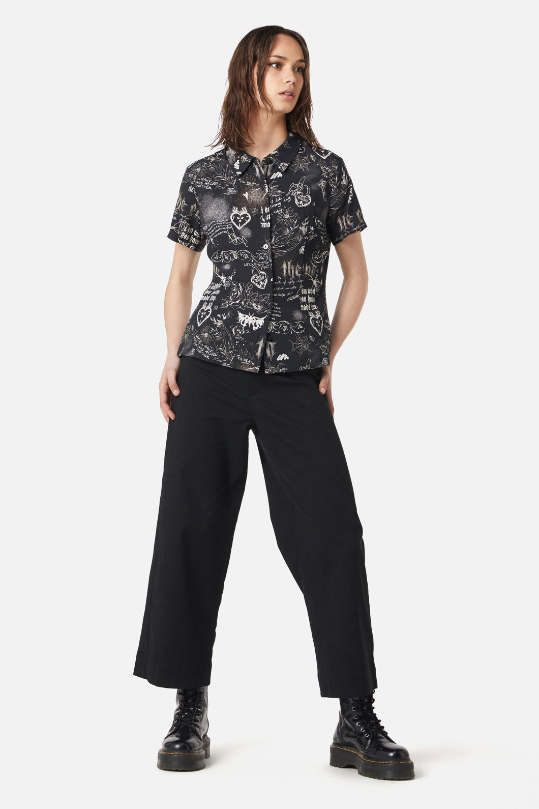 Dangerfield - Lover's Departure Printed Blouse - black