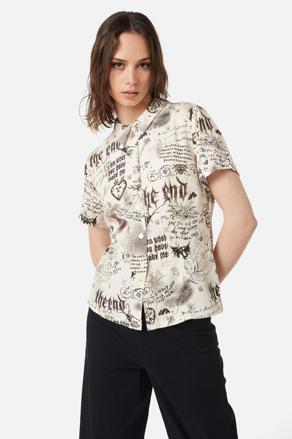 Dangerfield - Lover's Departure Printed Blouse - beige