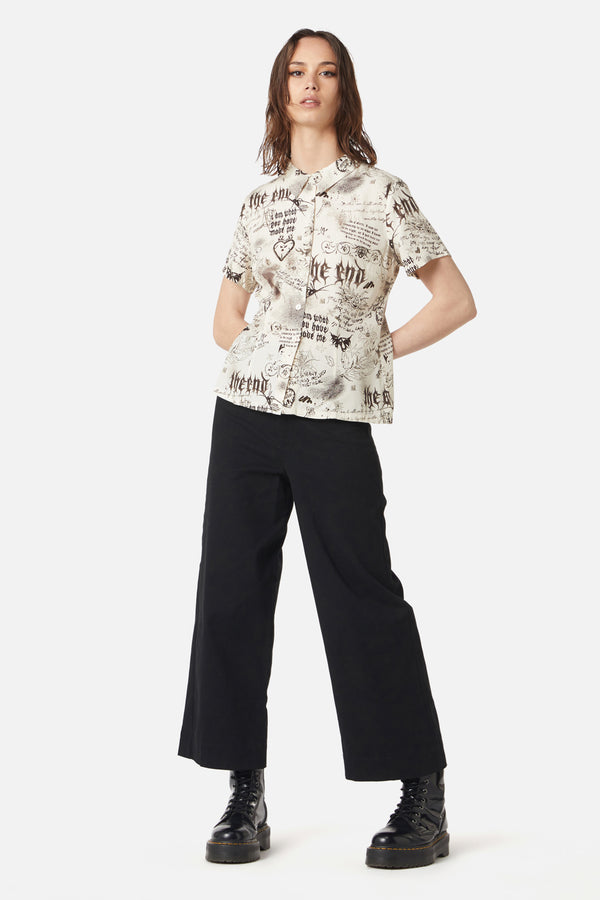 Dangerfield - Lover's Departure Printed Blouse - beige