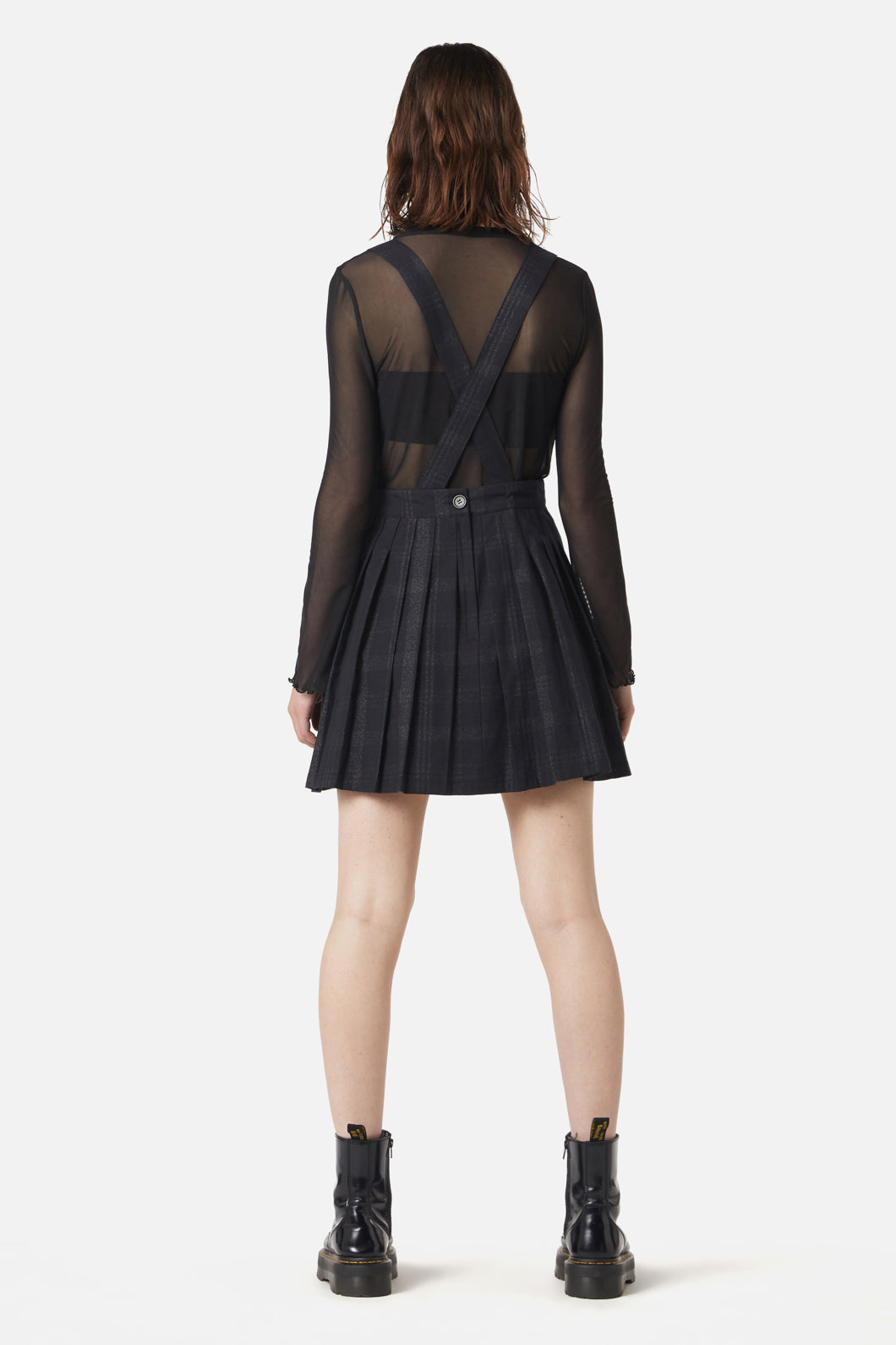 Dangerfield - High Society Pleated Tartan Skirt - black