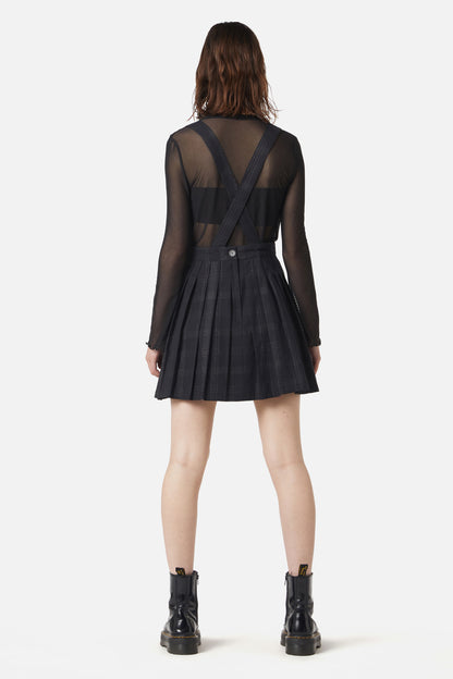 Dangerfield - High Society Pleated Tartan Skirt - black