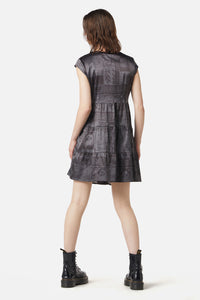 Dangerfield - Ruined Mansion Satin Brocade Dress - black-grey