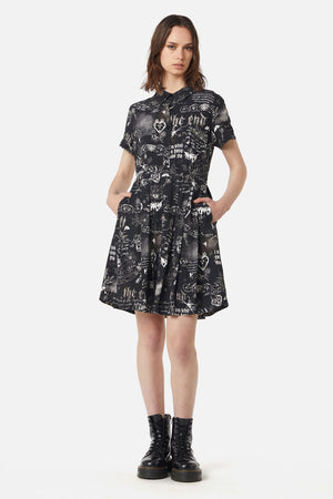 Dangerfield - Lover's Departure Printed Dress - black