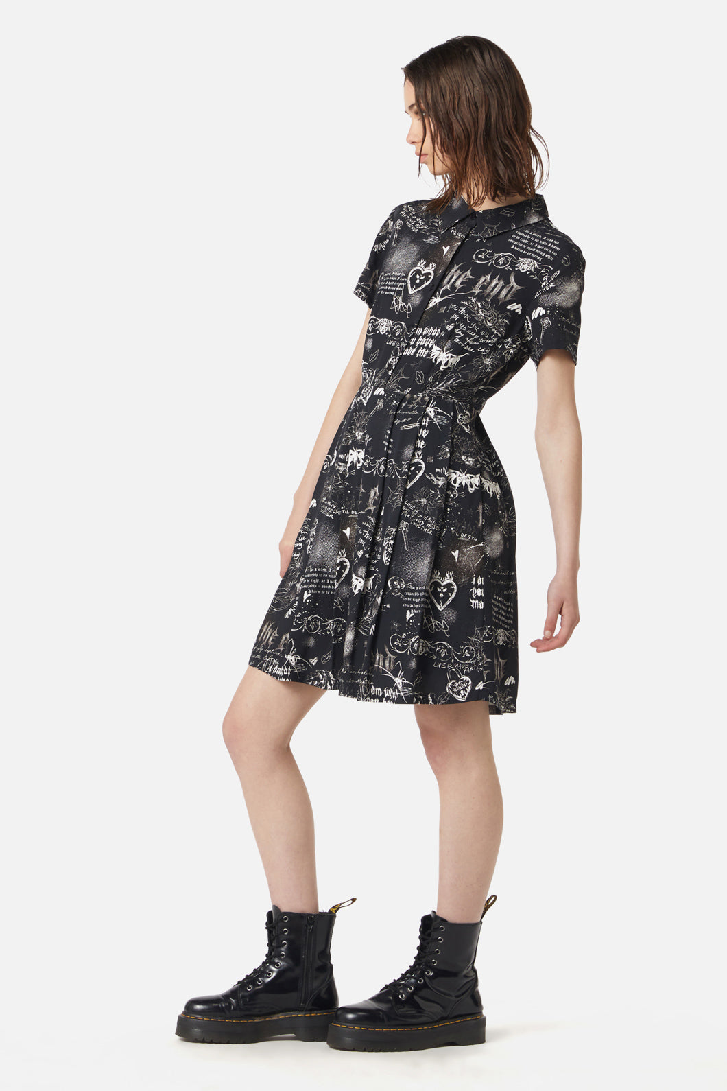 Dangerfield - Lover's Departure Printed Dress - black