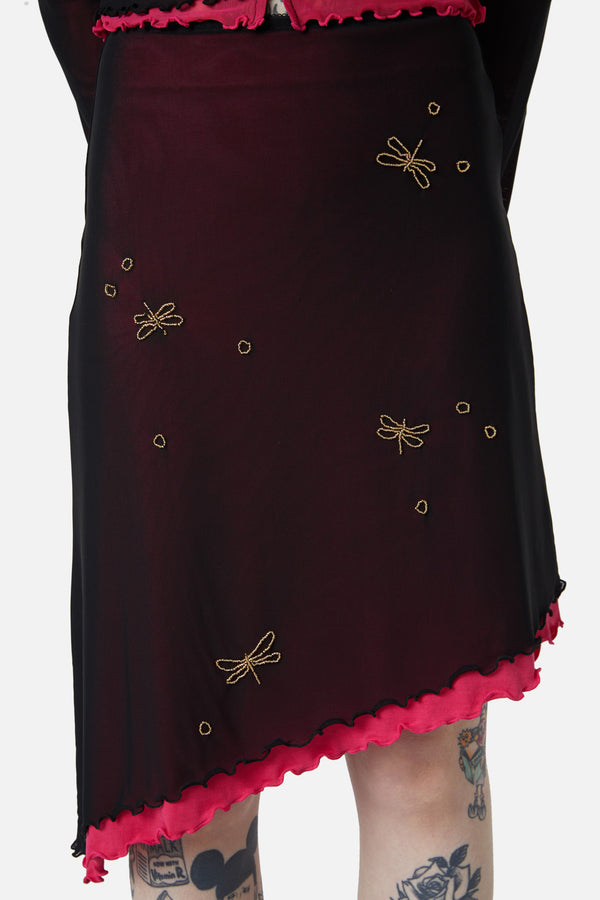 Dangerfield - Dragonfly Skirt - black-pink