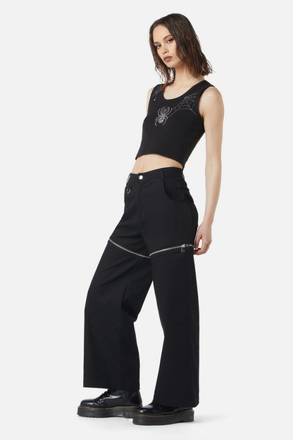Dangerfield - Cobweb Embroidered Tank - black