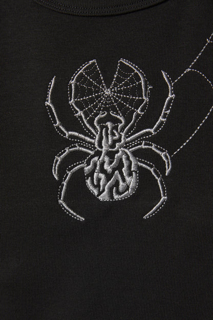 Dangerfield - Cobweb Embroidered Tank - black
