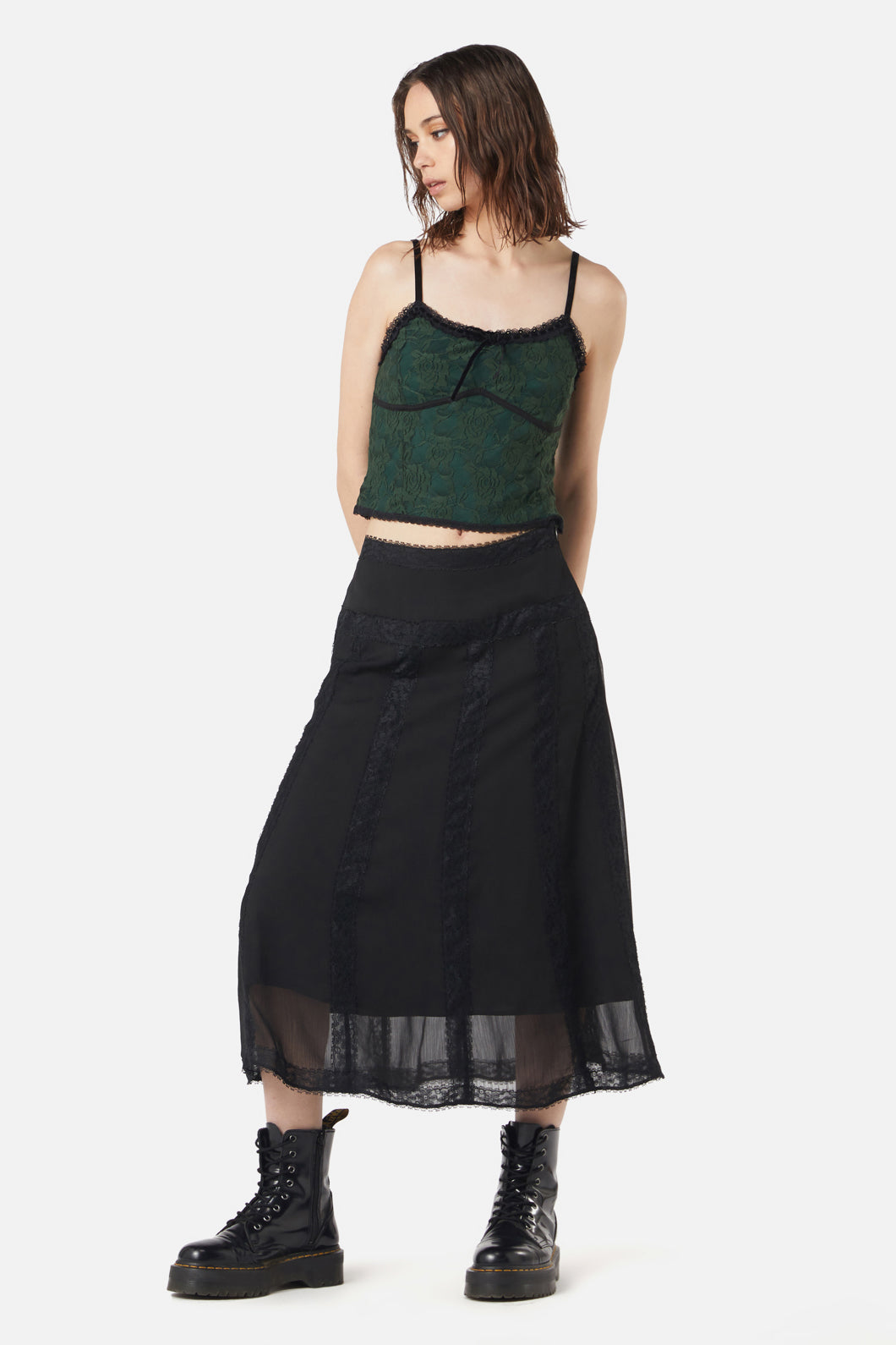 Dangerfield - The Manor Lace Tank - green