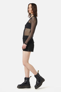 Dangerfield - Industrial Hybrid Mesh Blouse - black