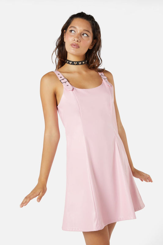 Dangerfield - Hurtful PU Dress - pink
