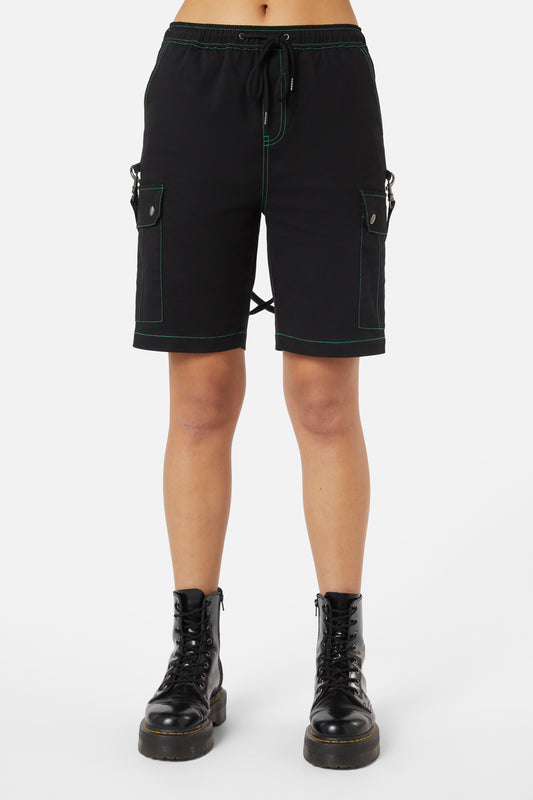 Dangerfield - The End Contrast Stitch Drill Short - black