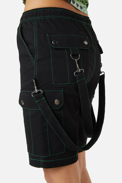 Dangerfield - The End Contrast Stitch Drill Short - black
