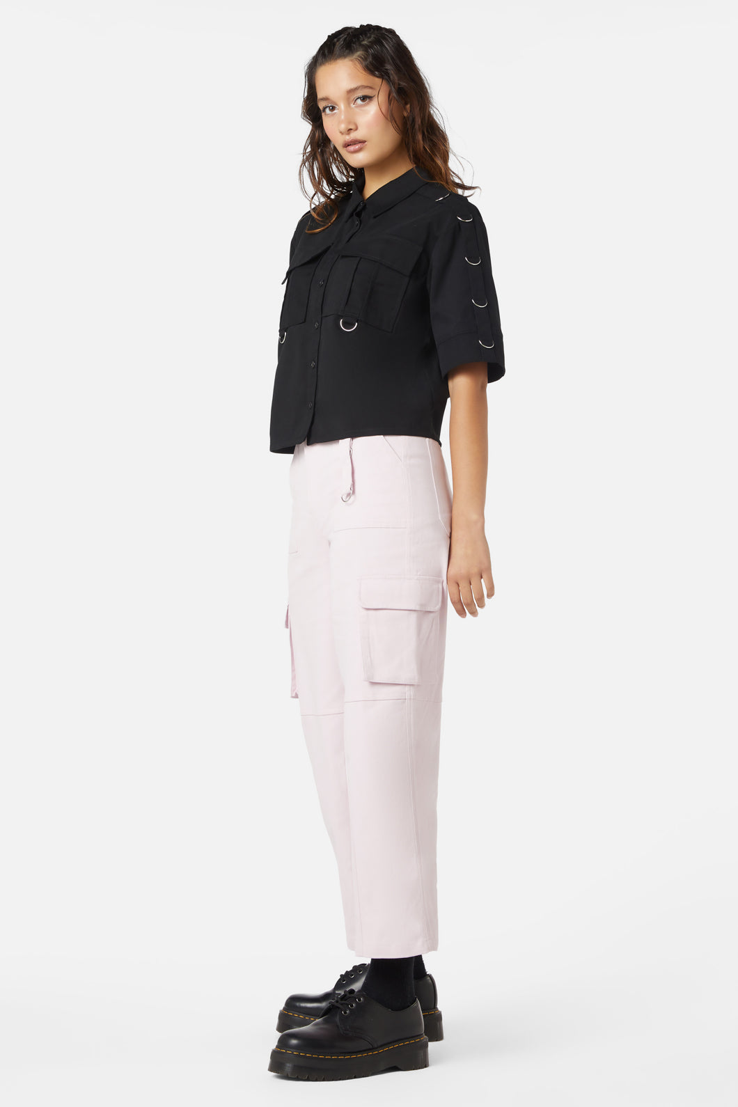 Dangerfield - Jagger O-Ring Crop Blouse - black