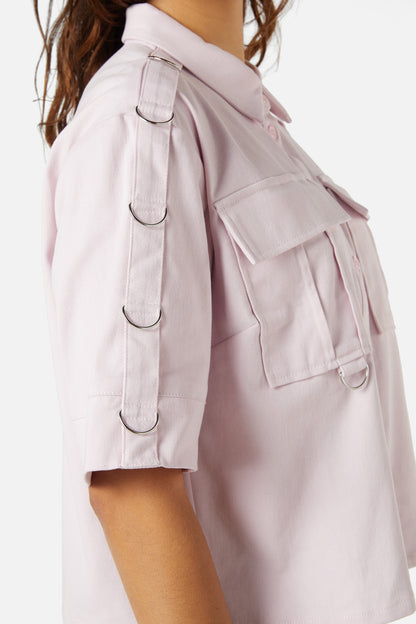 Dangerfield - Jagger O-Ring Crop Blouse - pink