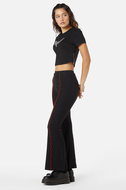 Dangerfield - Diamante Butterfly Zipper Tee - black