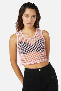 Dangerfield - Wounded Wide Mesh Tank - pink