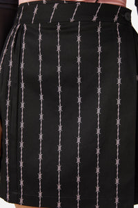 Dangerfield - Barbed Wire Pleated Slider Skirt - black
