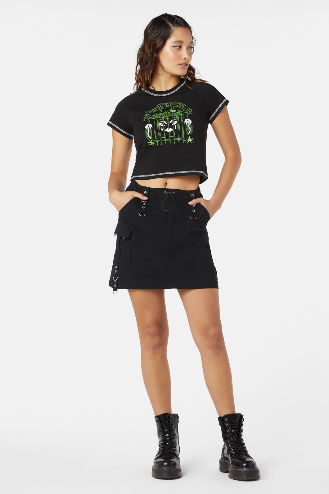 Dangerfield - Jagger Cargo O-Ring Skirt - black
