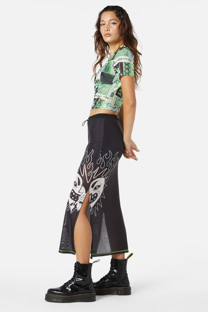 Dangerfield - The End Mesh Drawstring Skirt - black