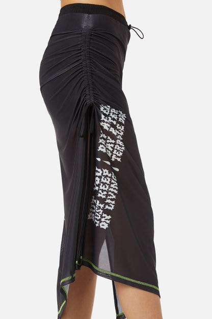 Dangerfield - The End Mesh Drawstring Skirt - black