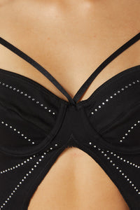 Dangerfield - Diamante Butterfly Corset - black