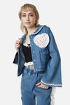Dangerfield - Sailor Teddy Denim Jacket - denim-blue