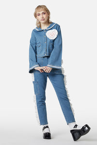 Dangerfield - Sailor Teddy Denim Jacket - denim-blue