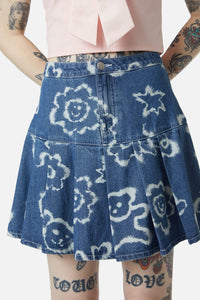 Dangerfield - White Out Denim Skirt - denim-blue