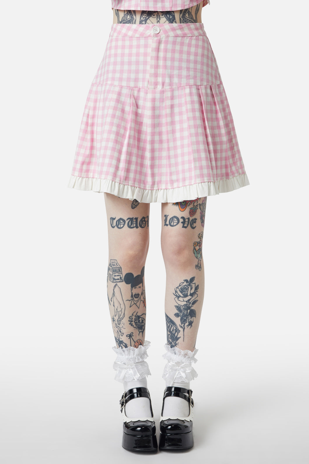 Dangerfield - Picnic Party Pleated Skirt - pink