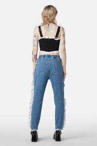 Dangerfield - Ruffle Denim Cargo Pant - denim-blue