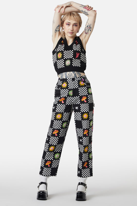 Dangerfield - Chess At Picnic Pants - black