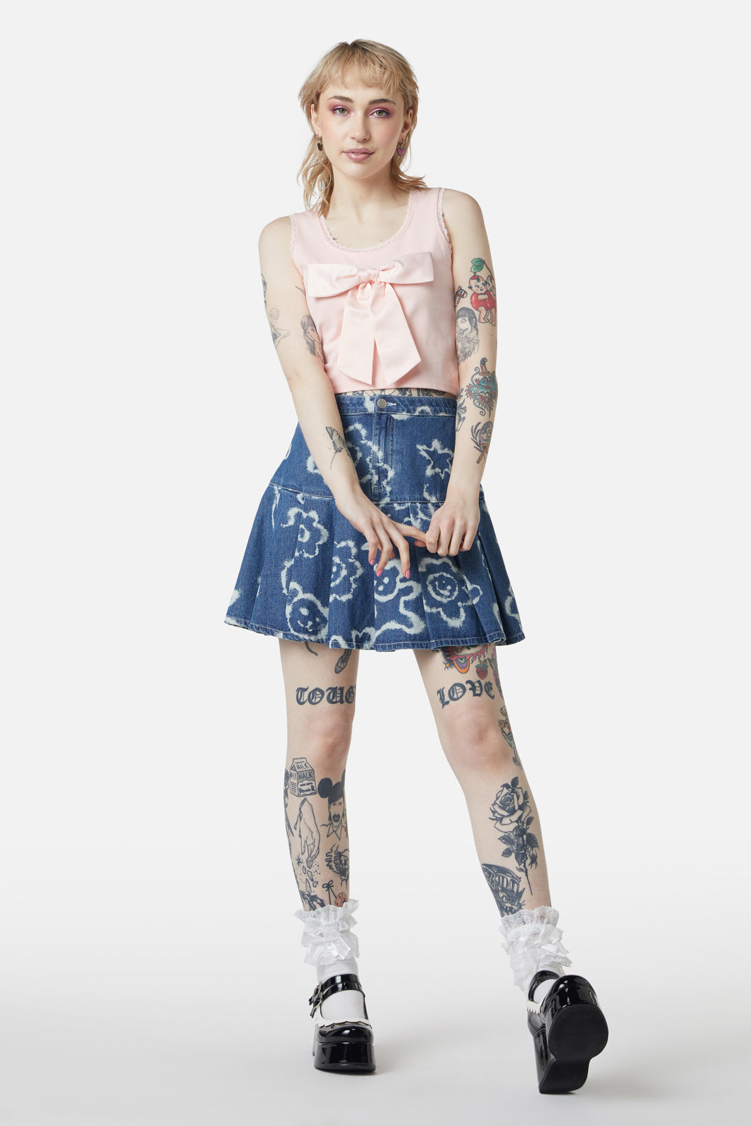 Dangerfield - Edie Bow Tank - pink