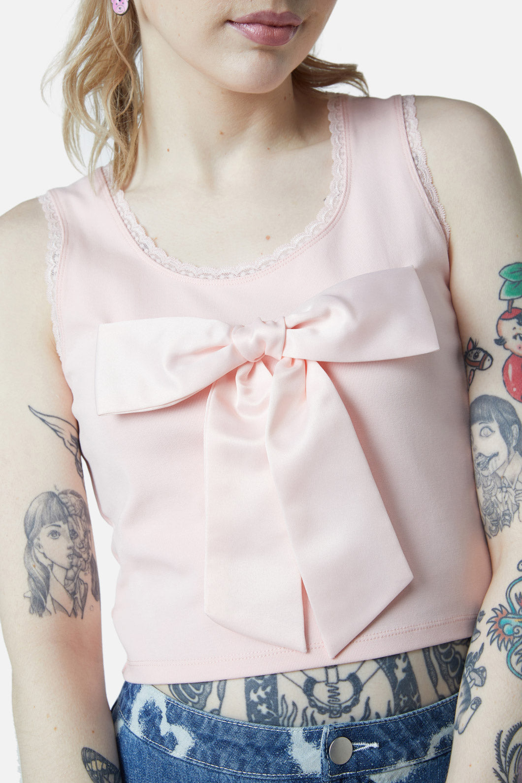 Dangerfield - Edie Bow Tank - pink