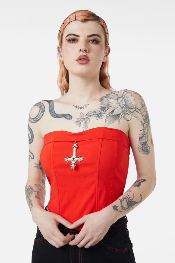 Dangerfield - Hail Lilith Charm Corset - red