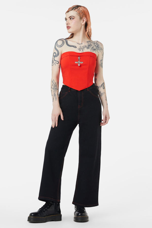 Dangerfield - Hail Lilith Charm Corset - red