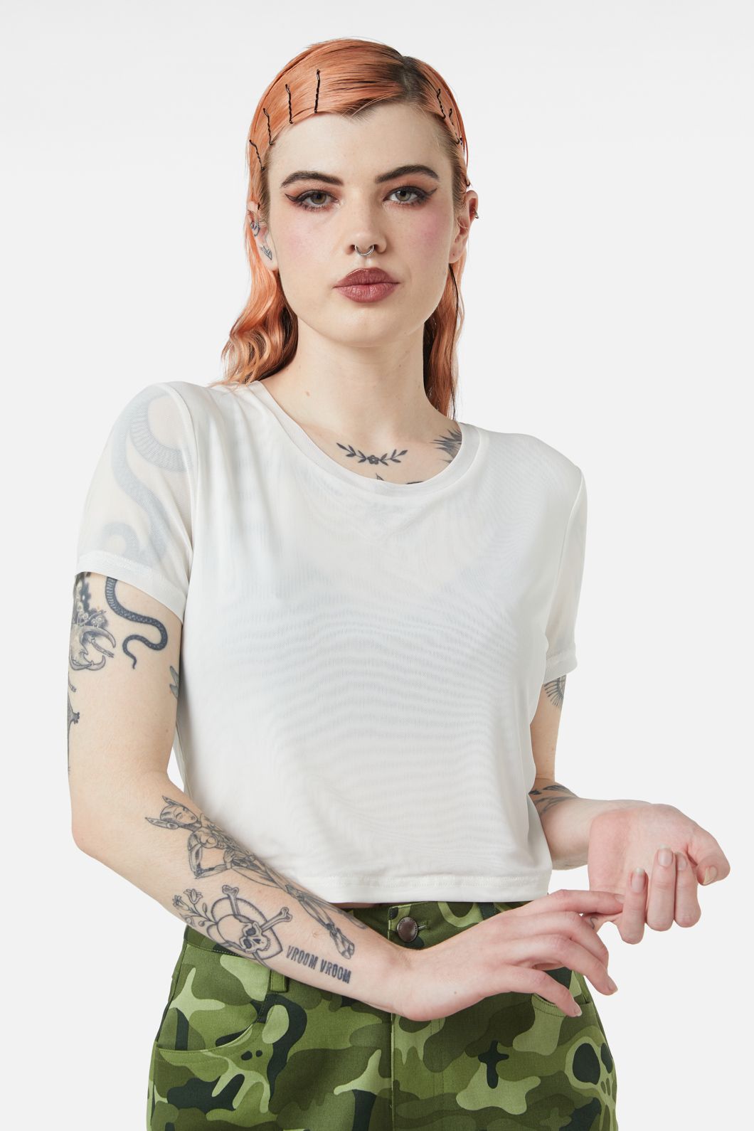 Dangerfield - Eliza Mesh Top - white