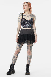 Dangerfield - Boudoir Satin Lace Skort - black