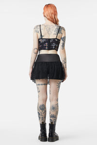 Dangerfield - Boudoir Satin Lace Skort - black
