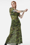 Dangerfield - Nook Of The Garden Camo Mesh Dress - green