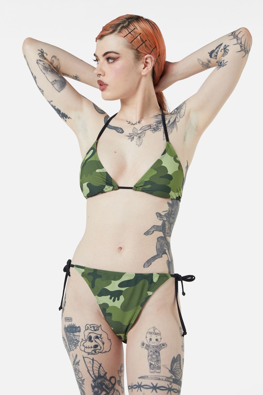 Dangerfield - Nook Of The Garden Camo Bikini bottom - green