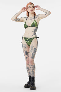 Dangerfield - Nook Of The Garden Camo Bikini Bottom - green