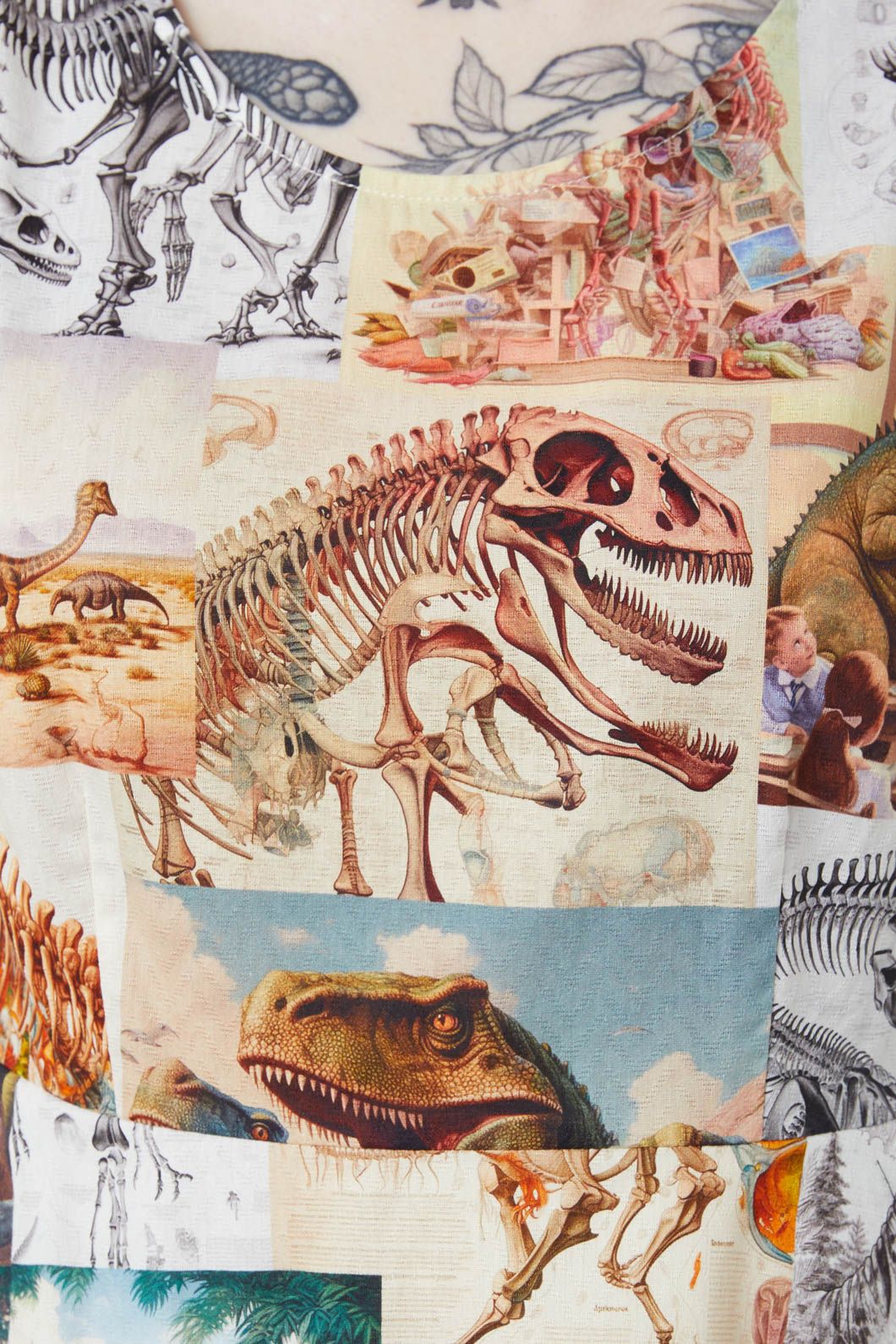 Dangerfield - Prehistoric Dino Tile Print Dress - multi