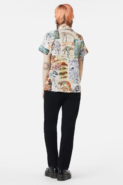Dangerfield - Prehistoric Dino Tile Print Blouse - multi