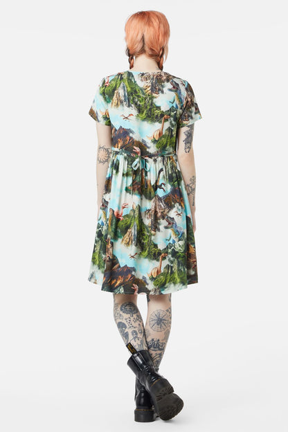 Dangerfield - Triassic Scene Printed Dress - multi