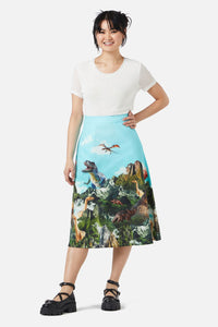 Dangerfield - Triassic Scene Border Skirt - multi