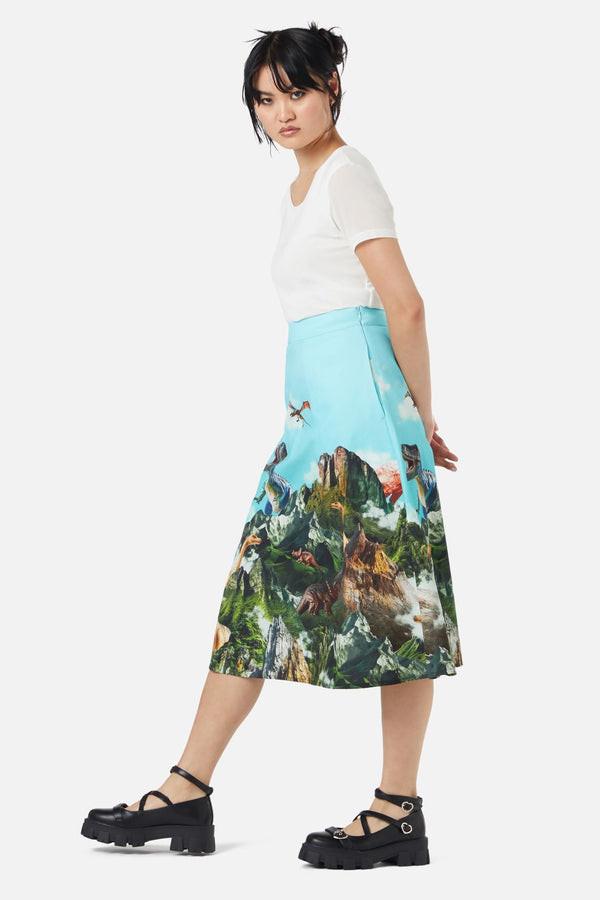 Dangerfield - Triassic Scene Border Skirt - multi