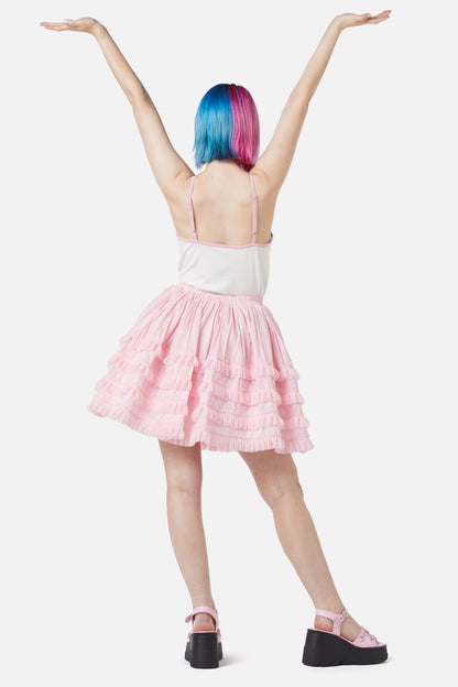 Dangerfield - Elina Lace Trim Skirt - pink