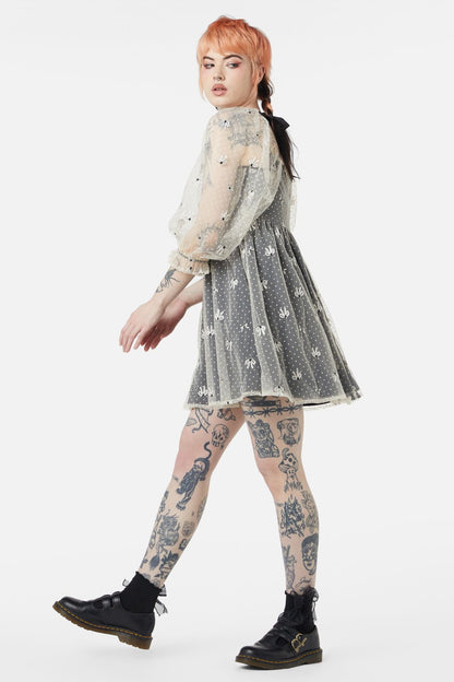Dangerfield - Madeline Mesh Dress - black-white