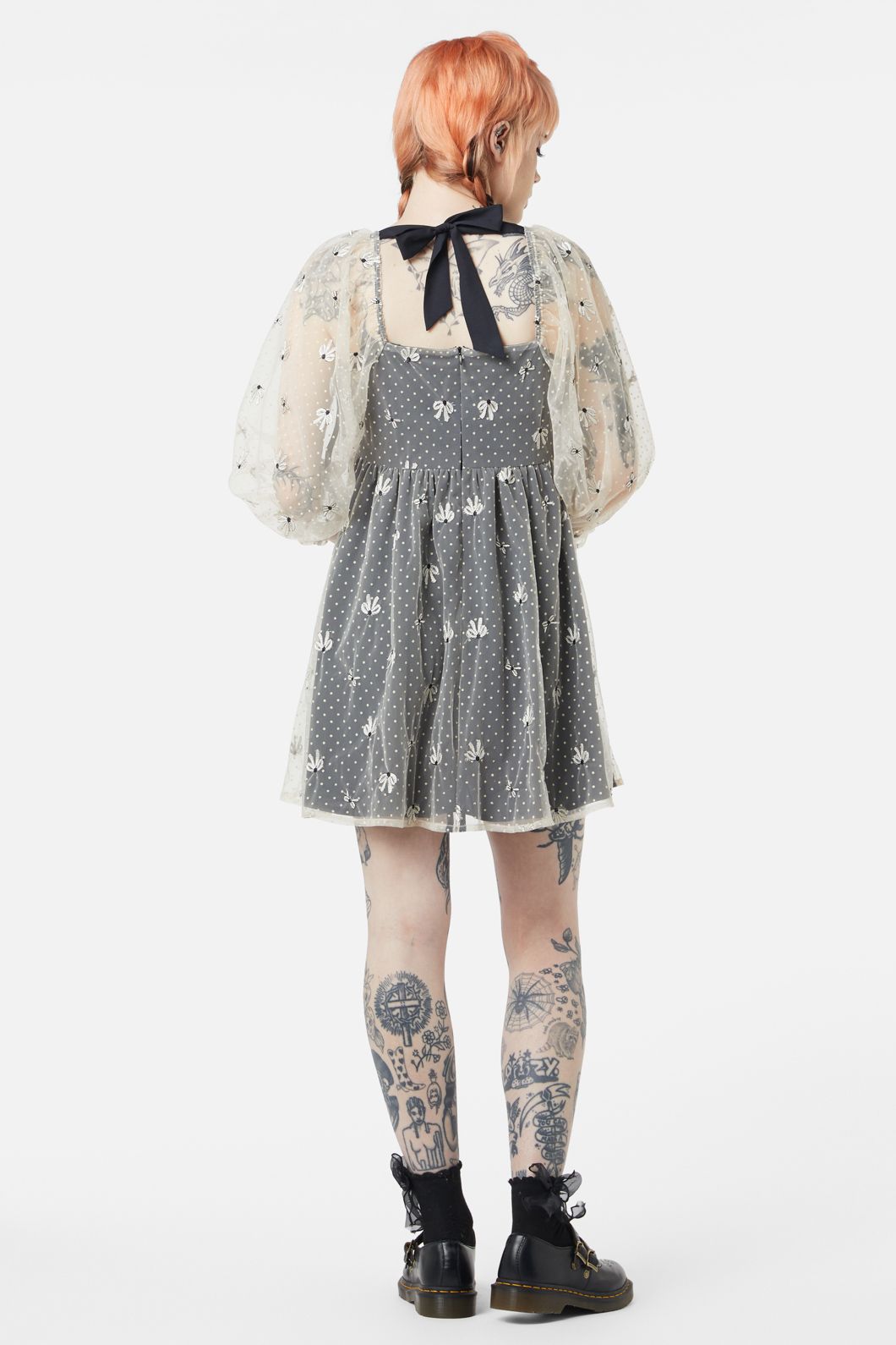Dangerfield - Madeline Mesh Dress - black-white